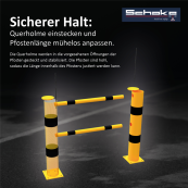 Impact protection railing | plug-in system | T-post 3 x 90